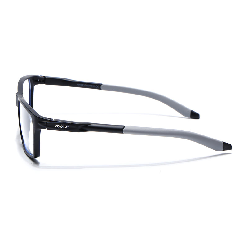 Voyage Active Black Rectangle Eyeglasses for Men & Women (9810MG5764-C2)
