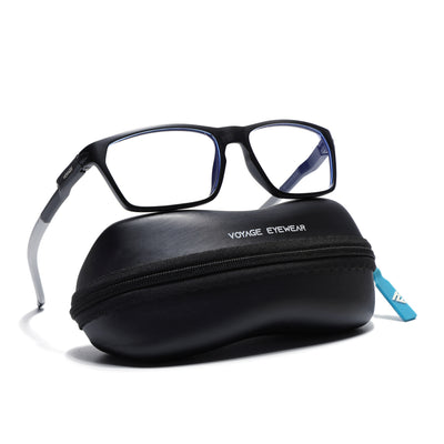 Voyage Active Black Rectangle Eyeglasses for Men & Women (9810MG5764-C2)