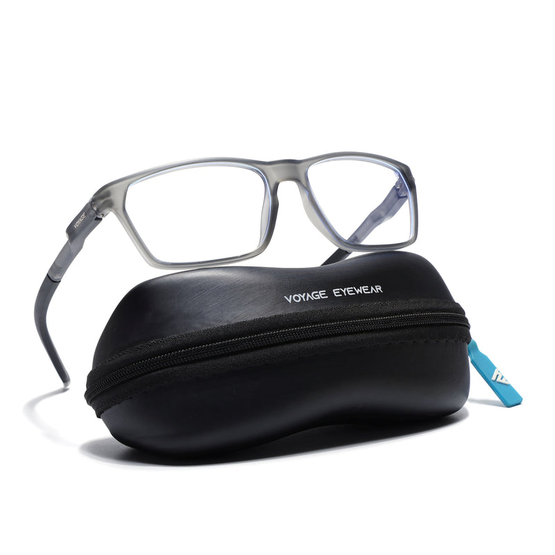 Voyage Active Black Rectangle Eyeglasses for Men & Women (9810MG5766-C4)