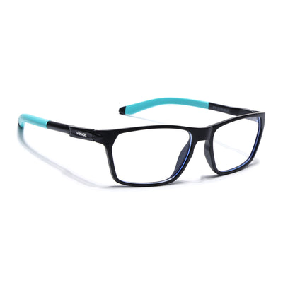 Voyage Active Black Rectangle Eyeglasses for Men & Women (9810MG5767-C5)