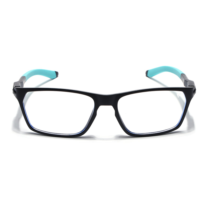 Voyage Active Black Rectangle Eyeglasses for Men & Women (9810MG5767-C5)