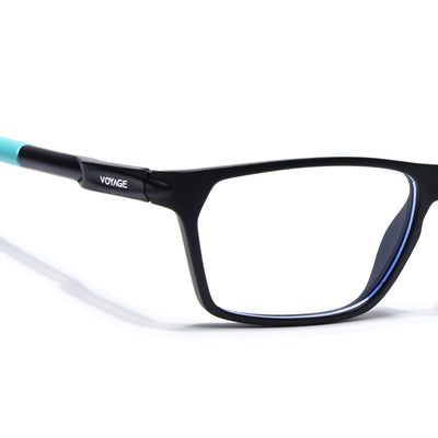 Voyage Active Black Rectangle Eyeglasses for Men & Women (9810MG5767-C5)