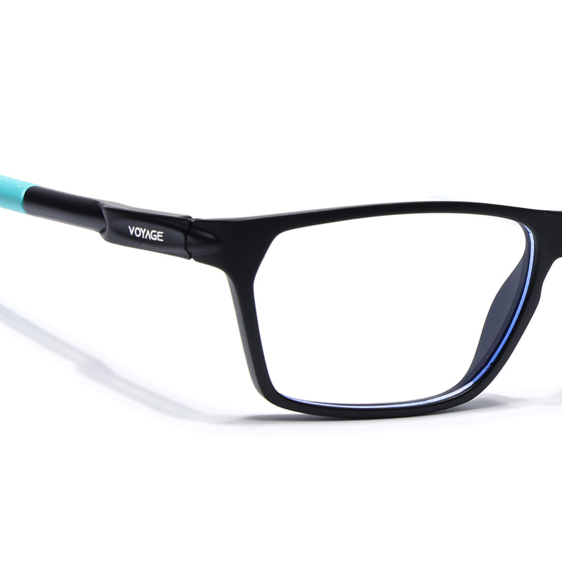 Voyage Active Black Rectangle Eyeglasses for Men & Women (9810MG5767-C5)