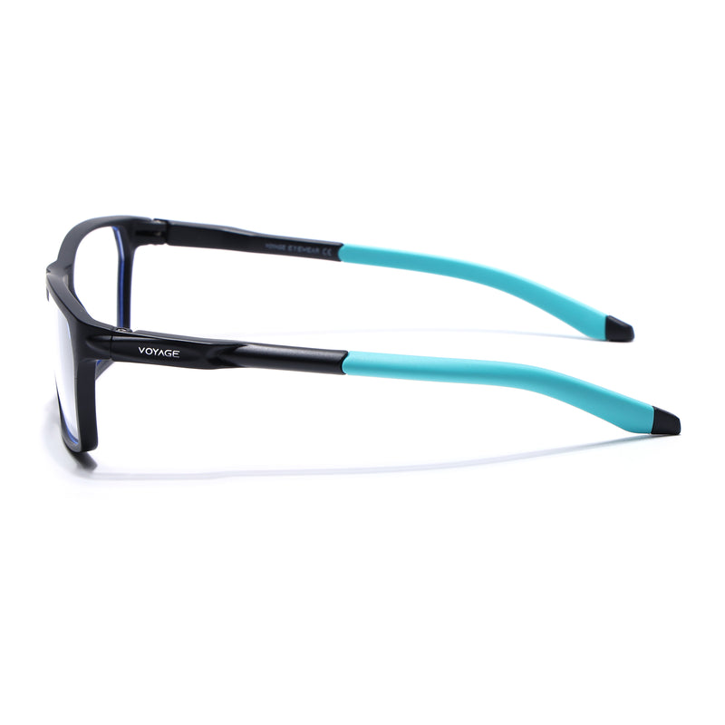 Voyage Active Black Rectangle Eyeglasses for Men & Women (9810MG5767-C5)