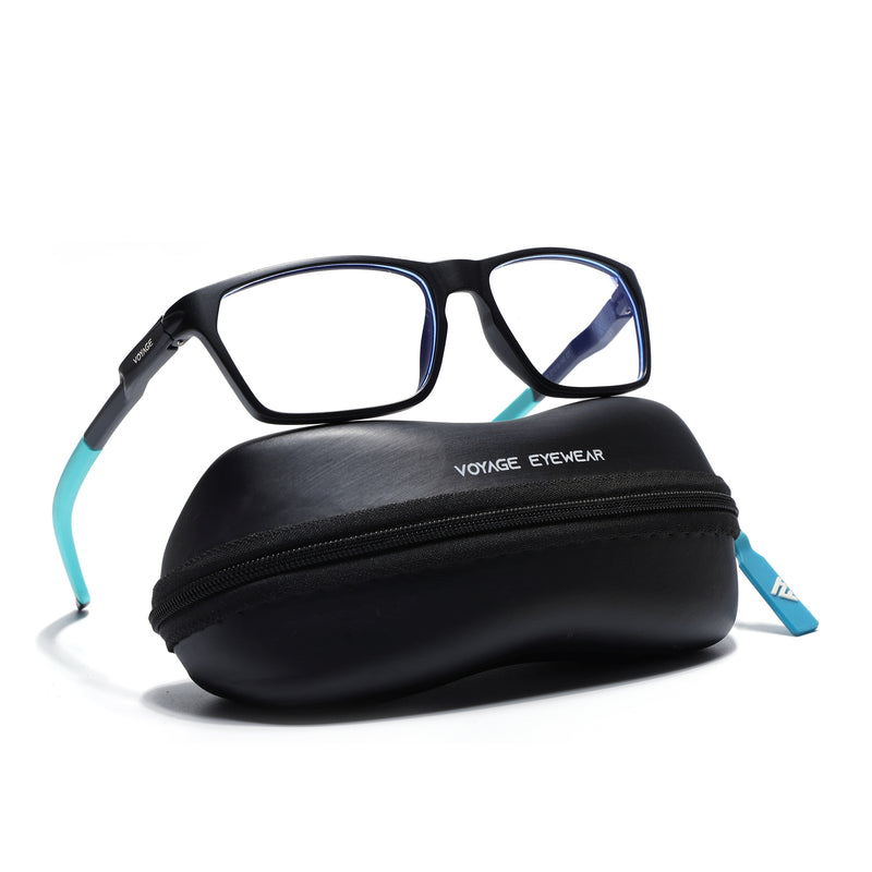 Voyage Active Black Rectangle Eyeglasses for Men & Women (9810MG5767-C5)