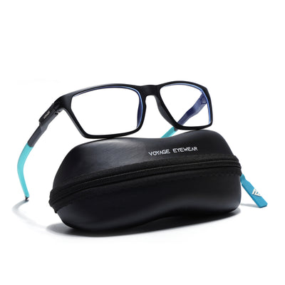 Voyage Active Black Rectangle Eyeglasses for Men & Women (9810MG5767-C5)