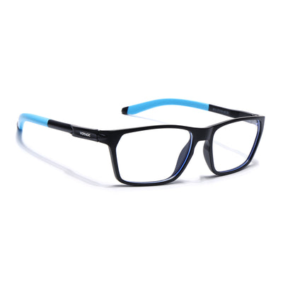 Voyage Active Black Rectangle Eyeglasses for Men & Women (9810MG5768-C6)