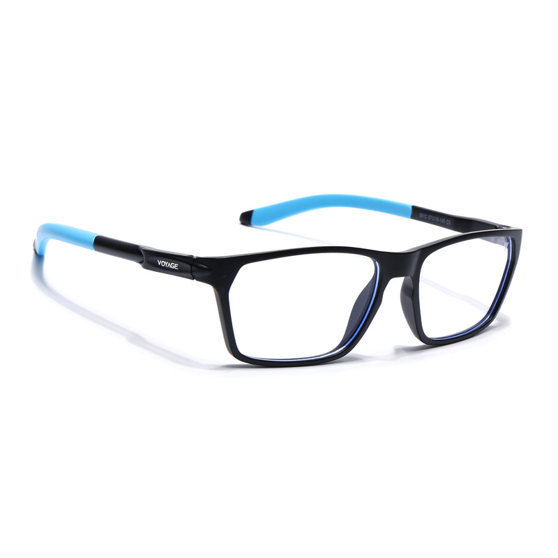 Voyage Active Black Rectangle Eyeglasses for Men & Women (9810MG5768-C6)