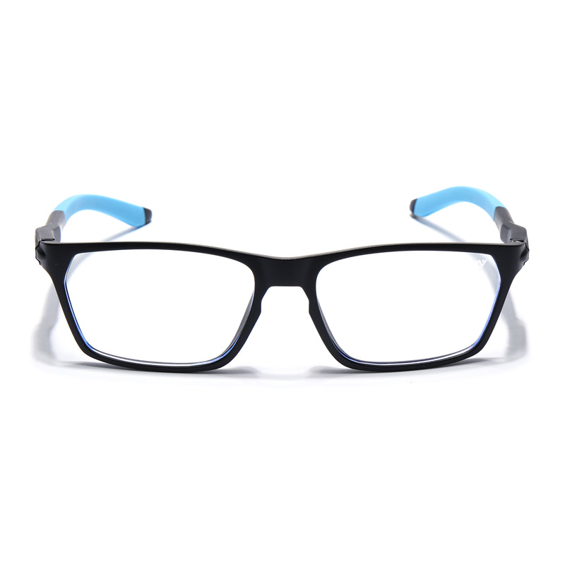 Voyage Active Black Rectangle Eyeglasses for Men & Women (9810MG5768-C6)