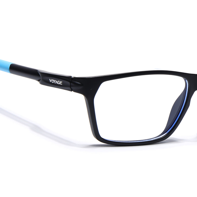 Voyage Active Black Rectangle Eyeglasses for Men & Women (9810MG5768-C6)