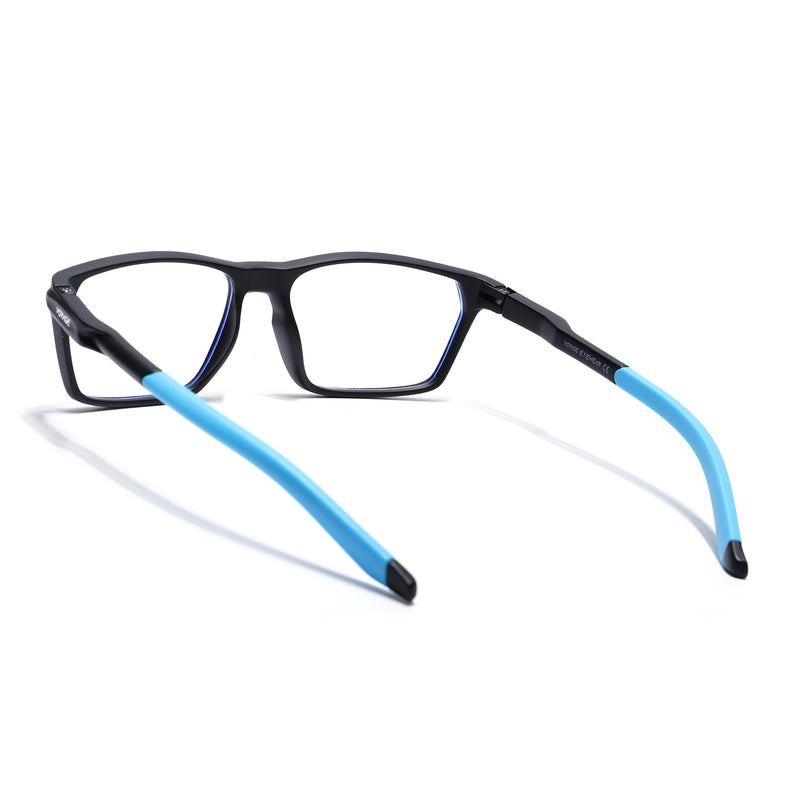 Voyage Active Black Rectangle Eyeglasses for Men & Women (9810MG5768-C6)