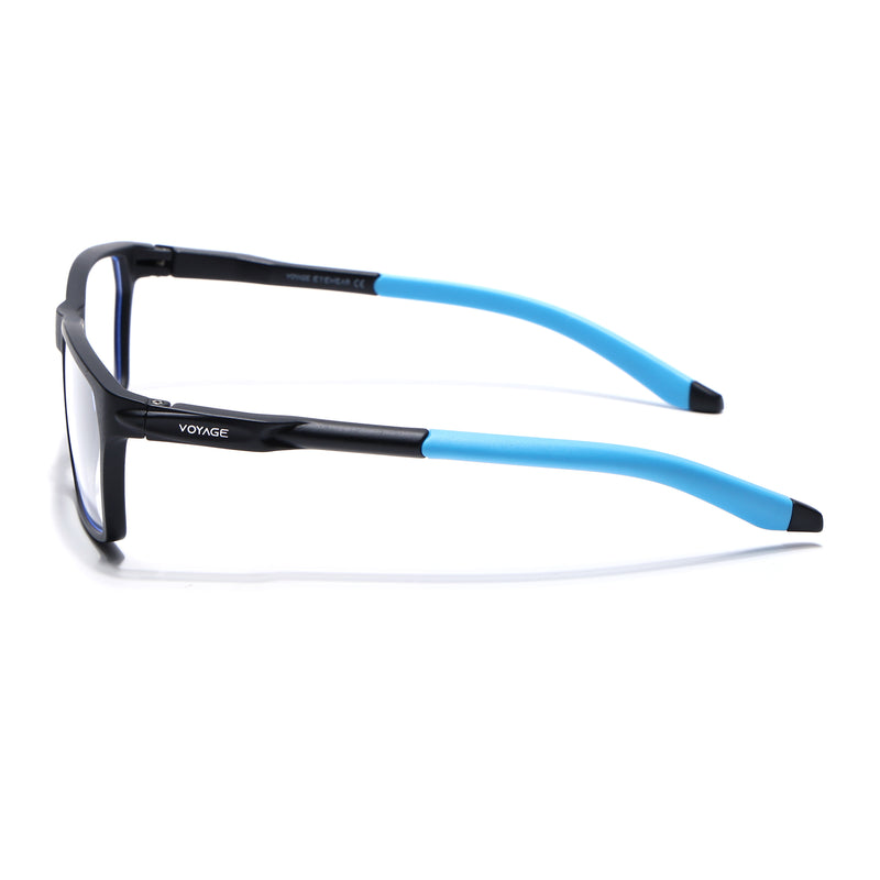 Voyage Active Black Rectangle Eyeglasses for Men & Women (9810MG5768-C6)