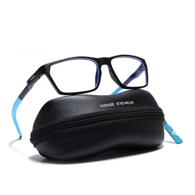 Voyage Active Black Rectangle Eyeglasses for Men & Women (9810MG5768-C6)