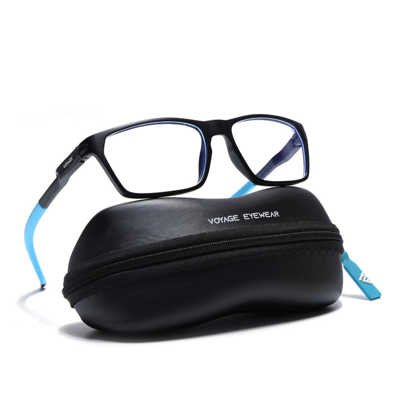 Voyage Active Black Rectangle Eyeglasses for Men & Women (9810MG5768-C6)