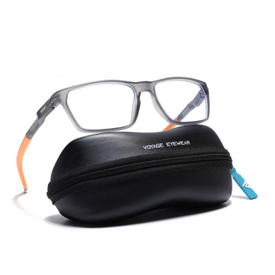 Voyage Active Grey Rectangle Eyeglasses for Men & Women (9810MG5769-C7)