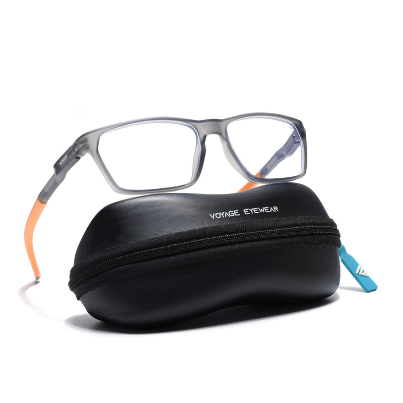 Voyage Active Grey Rectangle Eyeglasses for Men & Women (9810MG5769-C7)