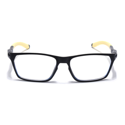 Voyage Active Black Rectangle Eyeglasses for Men & Women (9810MG5770-C8)