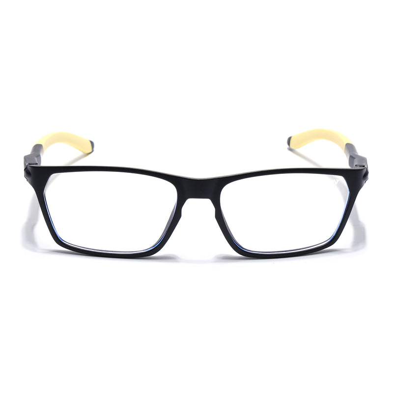 Voyage Active Black Rectangle Eyeglasses for Men & Women (9810MG5770-C8)