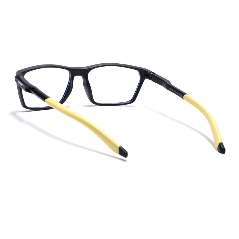 Voyage Active Black Rectangle Eyeglasses for Men & Women (9810MG5770-C8)