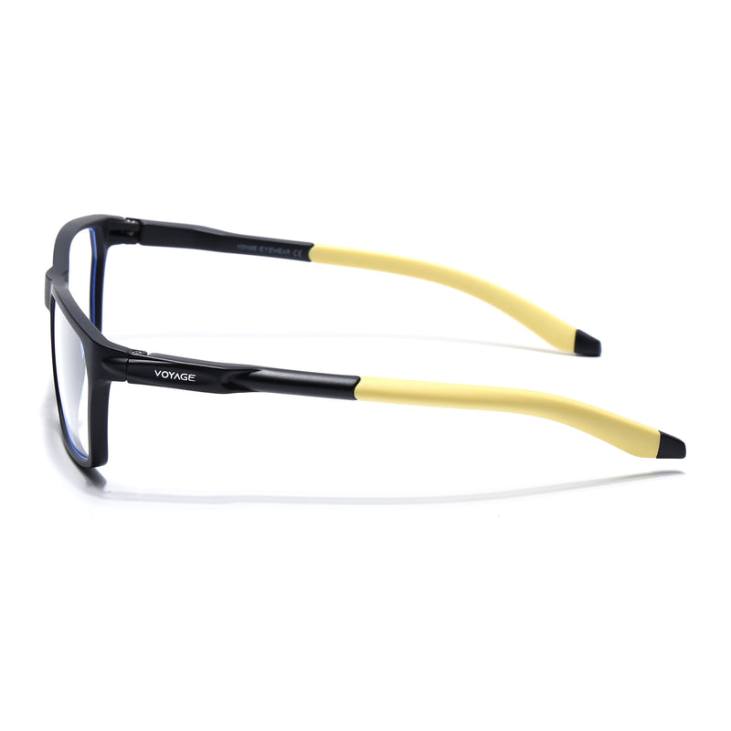 Voyage Active Black Rectangle Eyeglasses for Men & Women (9810MG5770-C8)