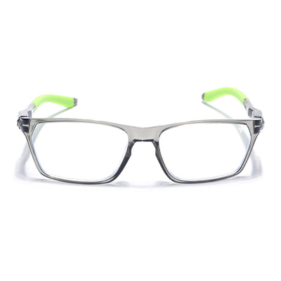 Voyage Active Transparent Grey Rectangle Eyeglasses for Men & Women (9810MG5771-C9)