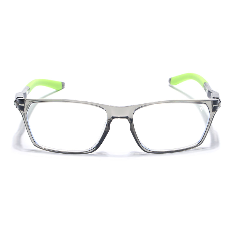 Voyage Active Transparent Grey Rectangle Eyeglasses for Men & Women (9810MG5771-C9)