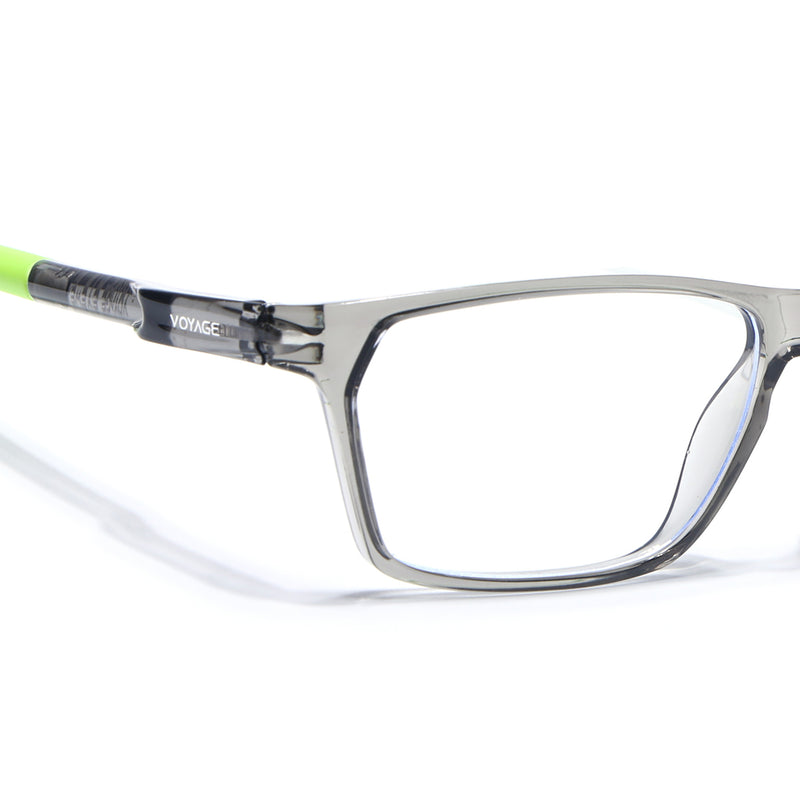 Voyage Active Transparent Grey Rectangle Eyeglasses for Men & Women (9810MG5771-C9)