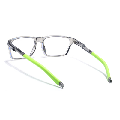 Voyage Active Transparent Grey Rectangle Eyeglasses for Men & Women (9810MG5771-C9)
