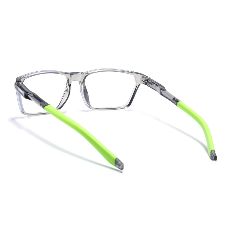 Voyage Active Transparent Grey Rectangle Eyeglasses for Men & Women (9810MG5771-C9)