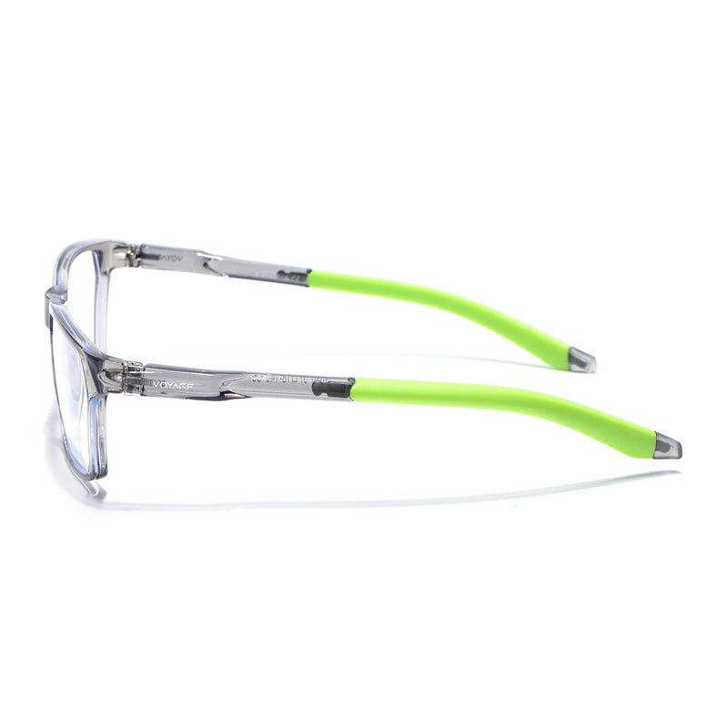 Voyage Active Transparent Grey Rectangle Eyeglasses for Men & Women (9810MG5771-C9)