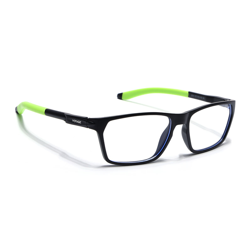 Voyage Active Black Rectangle Eyeglasses for Men & Women (9810MG5772-C10)