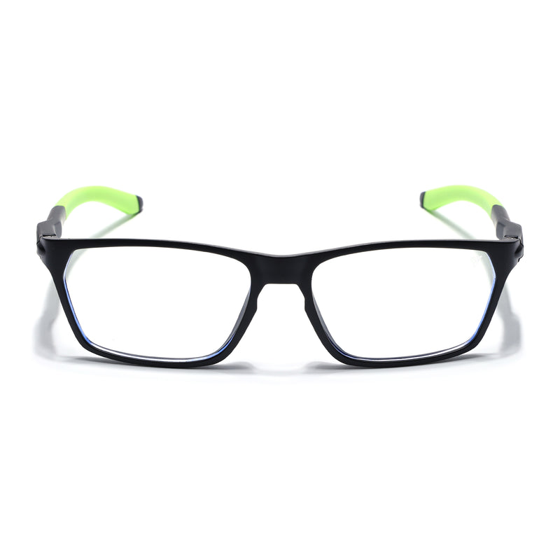 Voyage Active Black Rectangle Eyeglasses for Men & Women (9810MG5772-C10)