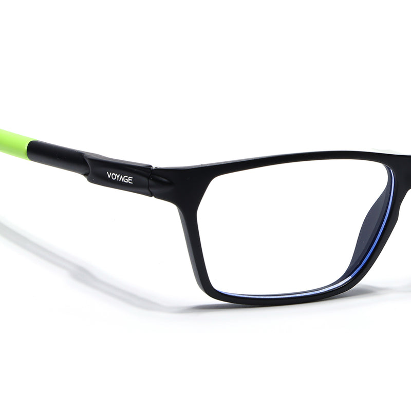 Voyage Active Black Rectangle Eyeglasses for Men & Women (9810MG5772-C10)