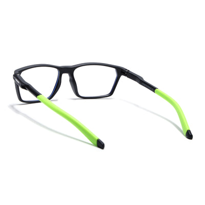Voyage Active Black Rectangle Eyeglasses for Men & Women (9810MG5772-C10)