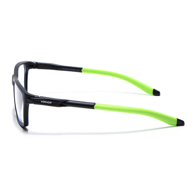 Voyage Active Black Rectangle Eyeglasses for Men & Women (9810MG5772-C10)