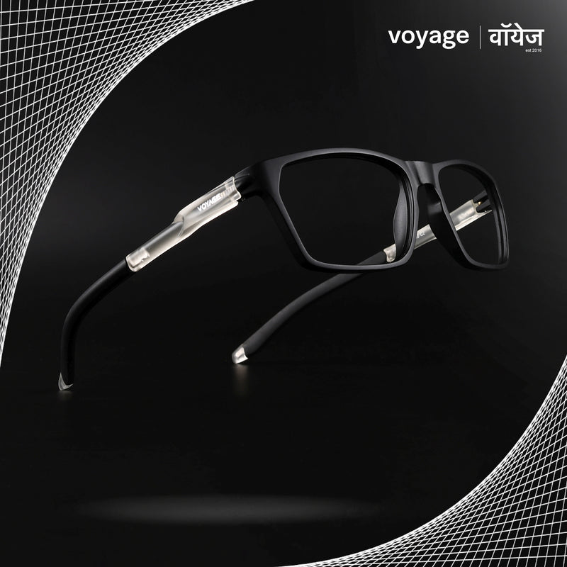 Voyage Active Grey Rectangle Eyeglasses for Men & Women (9810MG5765-C3)