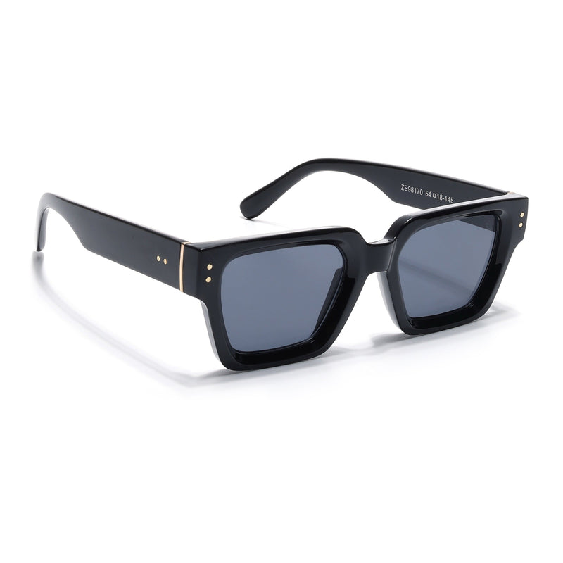 Eyejack Shine Black Square Sunglasses for Men & Women (98170CL1065)