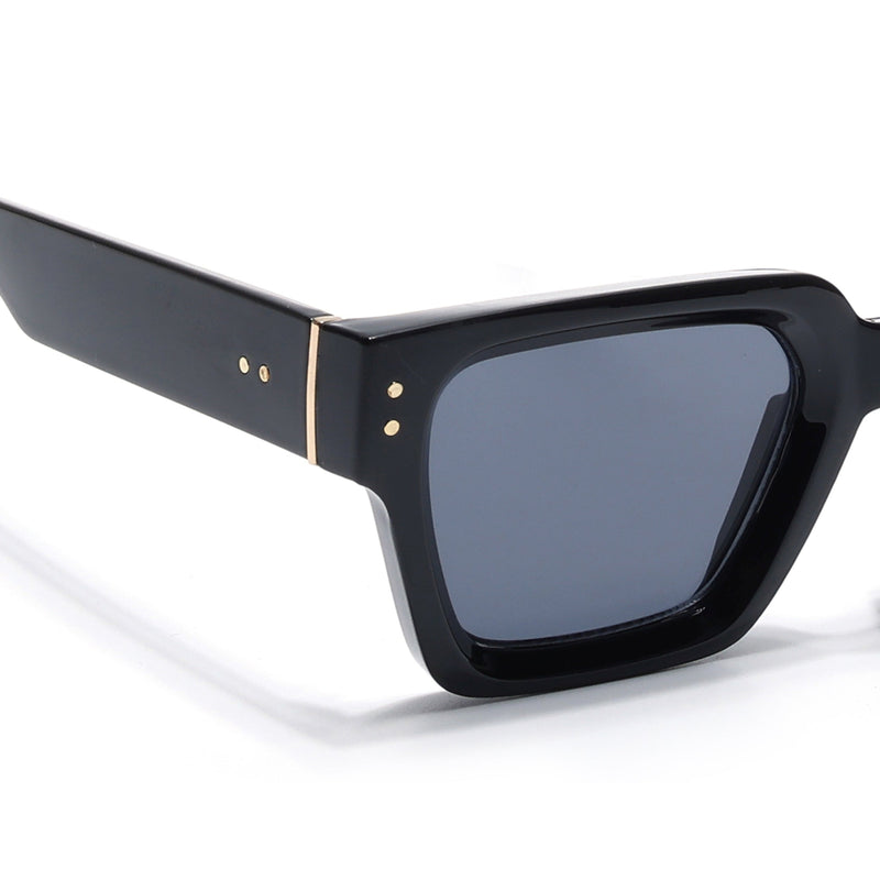 Eyejack Shine Black Square Sunglasses for Men & Women (98170CL1065)