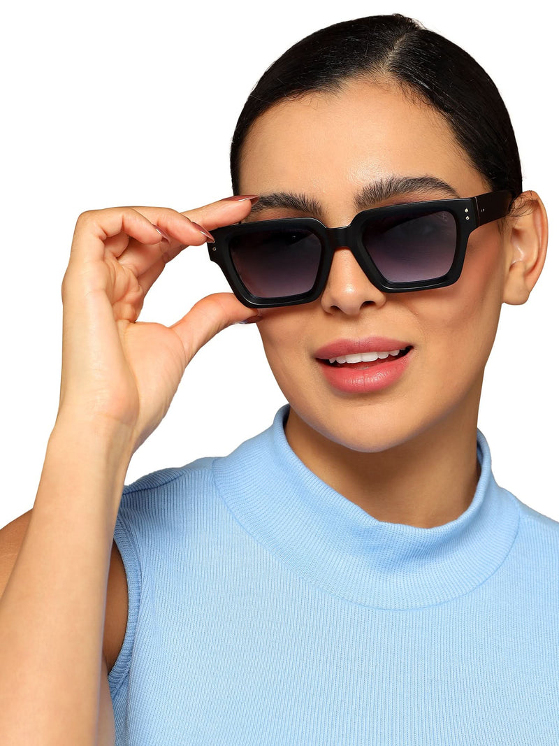 Eyejack Matt Black Square Sunglasses for Men & Women (98170CL1066)