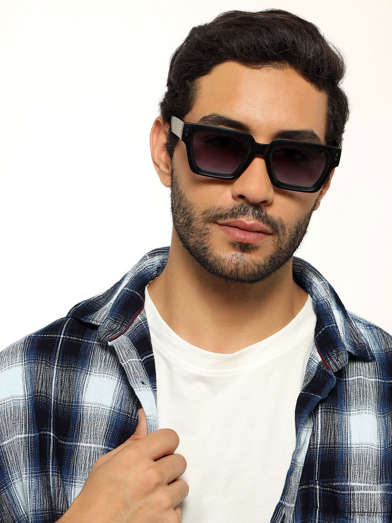 Eyejack Matt Black Square Sunglasses for Men & Women (98170CL1066)