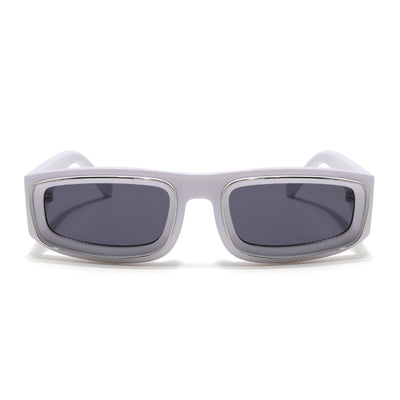 Old Smuggler | White Unisex Sunglasses | Black Lens - MG6576
