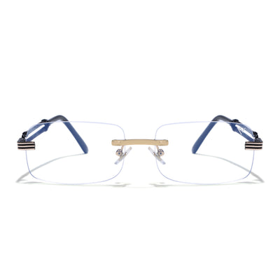 Barrel | Clear Rimless Eyeglasses | Golden Frame - FMG9244