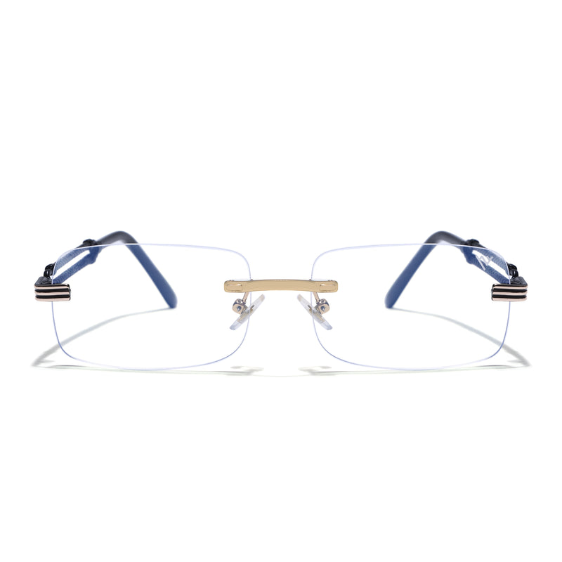 Barrel | Clear Rimless Eyeglasses | Golden Frame - FMG9244