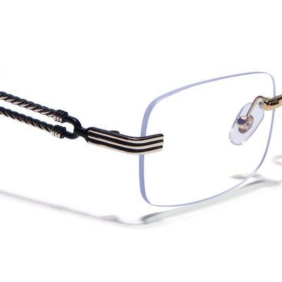 Barrel | Clear Rimless Eyeglasses | Golden Frame - FMG9244