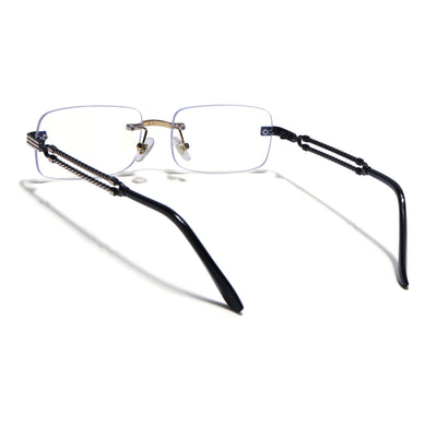 Barrel | Clear Rimless Eyeglasses | Golden Frame - FMG9244