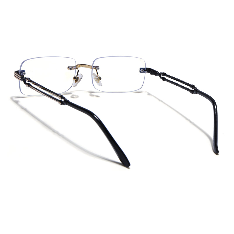 Barrel | Clear Rimless Eyeglasses | Golden Frame - FMG9244