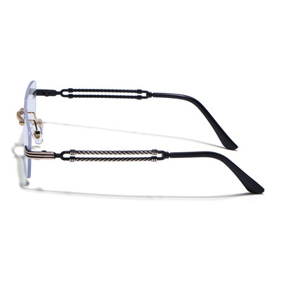 Barrel | Clear Rimless Eyeglasses | Golden Frame - FMG9244