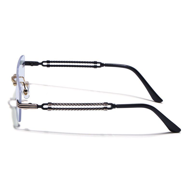 Barrel | Clear Rimless Eyeglasses | Golden Frame - FMG9244