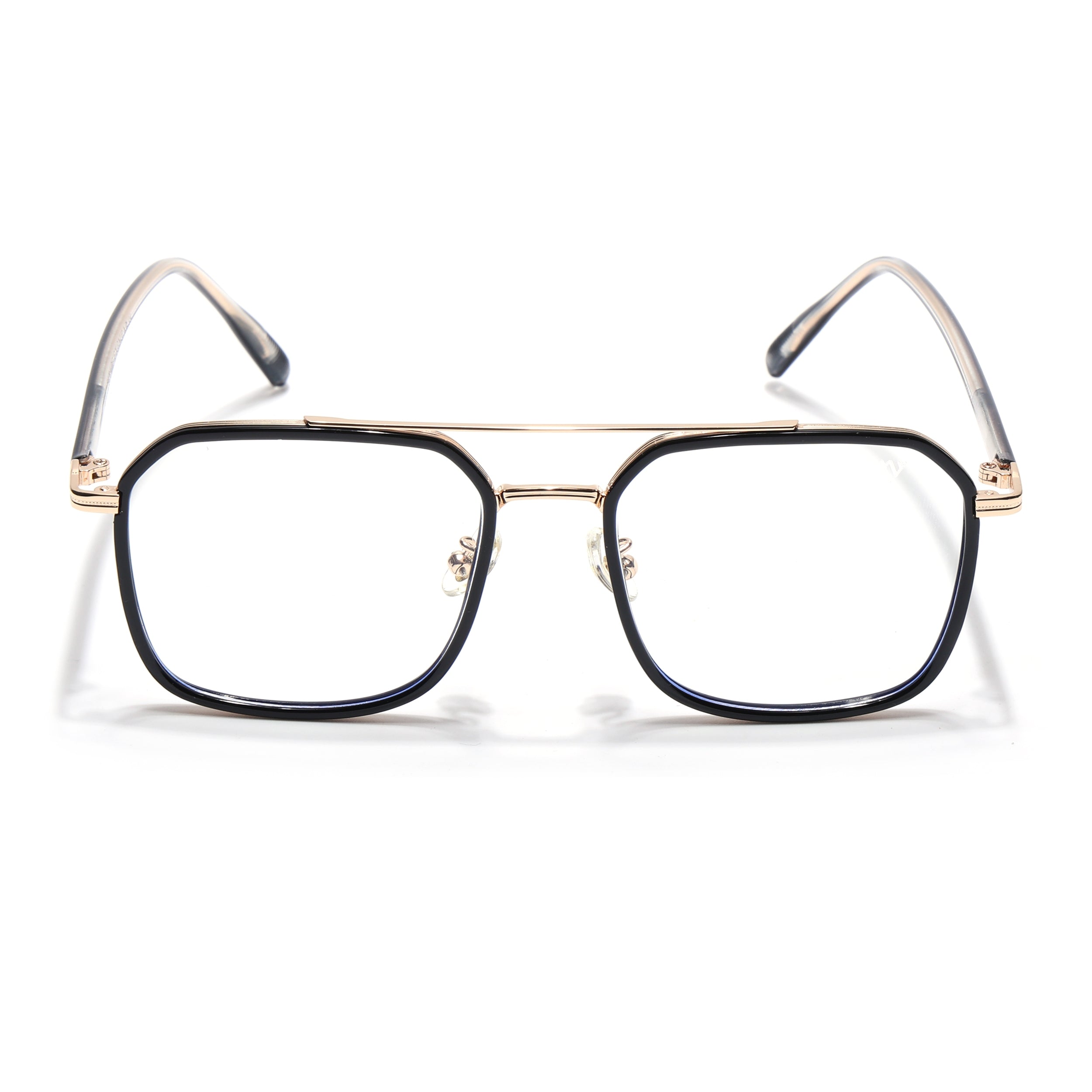 Voyage Maverick Black & Golden Wayfarer Eyeglasses for Men & Women (9822MG5132-C1)