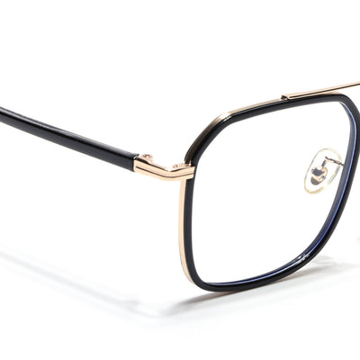 Voyage Maverick Black & Golden Wayfarer Eyeglasses for Men & Women (9822MG5132-C1)